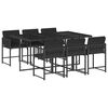 vidaXL 7-cz. zestaw mebli ogrodowych z poduszkami, czarny, polirattan