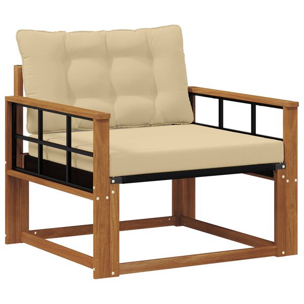 vidaXL Zestaw sof na zewnątrz Drewno akacji i tekstylen Naturalny