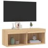 vidaXL Szafka TV z oświetleniem LED, dąb sonoma, 80x30x30 cm