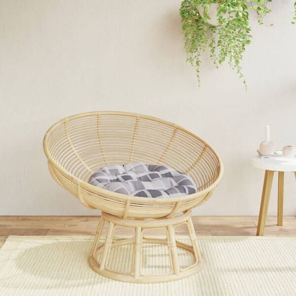 vidaXL Okrągła poduszka, szara krata, &Oslash; 60 x 11 cm, tkanina Oxford