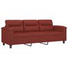 vidaXL 3-osobowa sofa, winna czerwień, 180 cm, sztuczna sk&oacute;ra