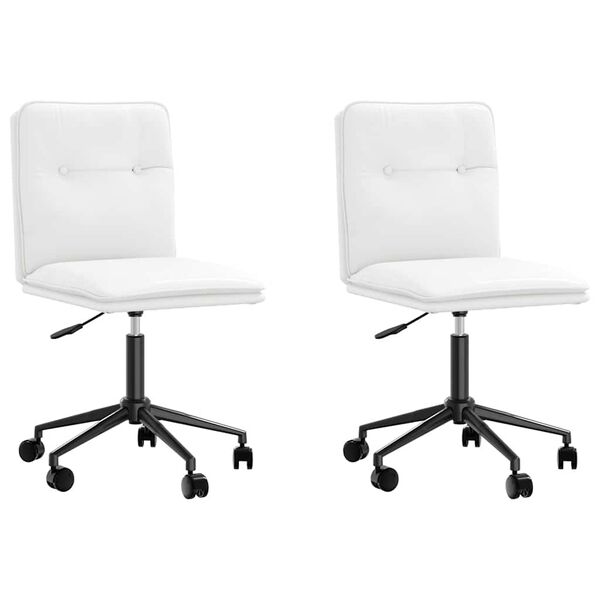 vidaXL Krzesła stołowe, 2 szt., białe, obite sztuczną sk&oacute;rą