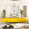 vidaXL 2-osobowa kanapa, ż&oacute;łta, tapicerowana aksamitem