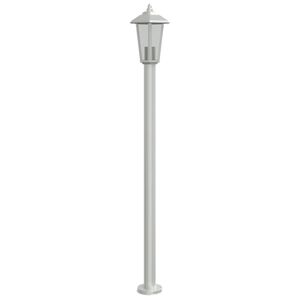 vidaXL Lampa ogrodowa na słupku, srebrna, 120 cm, stal nierdzewna