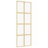 vidaXL Drzwi przesuwne, złote, 76x205 cm, przezroczyste szkło ESG
