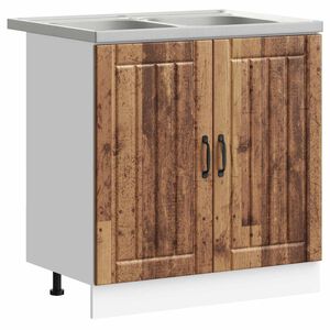 vidaXL Szafka pod zlew z przechowywaniem Lucca 2 pcs Stare drewno
