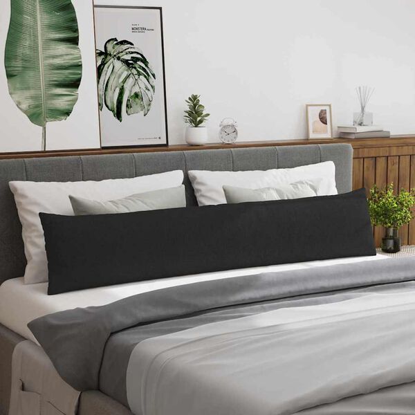 vidaXL Poduszki na sofę 2 pcs Czarny 200 x 40 cm tkanina