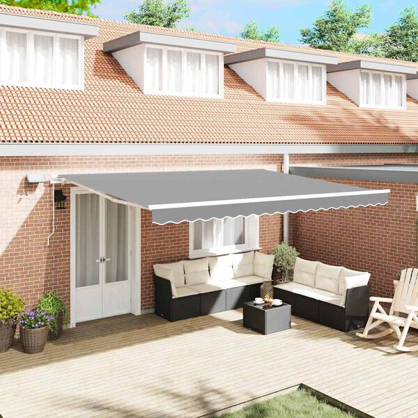 vidaXL Rama markizy Ze LED Lights Biały 500 × 300 cm Aluminium