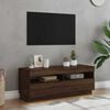 vidaXL Szafka pod TV z oświetleniem LED, brązowy dąb, 100x35x40 cm