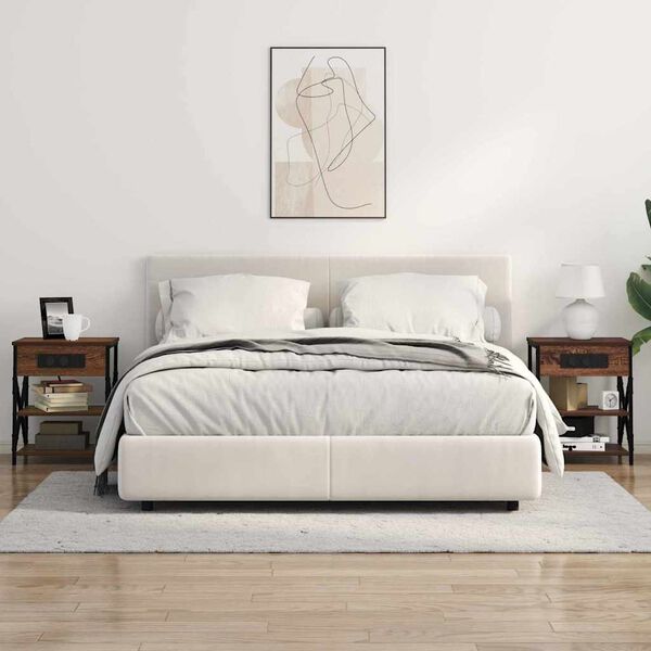 vidaXL Szafka Nocna z p&oacute;łką Brązowy dąb 41 x 31 x 51 cm