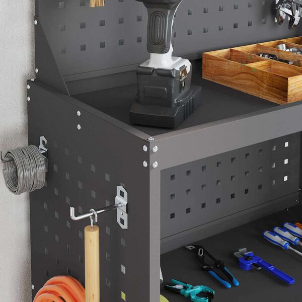 vidaXL Wózek narzędziowy Czarny 65 x 35 x 111 cm Stal zimno walcowana