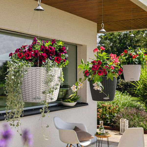 LECHUZA Doniczka wisząca NIDO Cottage 35 ALL-IN-ONE, kolor granitu