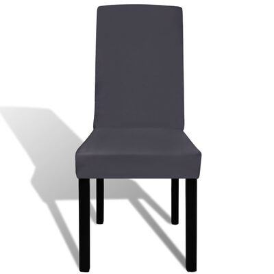 vidaXL Elastyczne pokrowce na krzesła w prostym stylu, 6 szt., antracyt