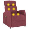 vidaXL Elektryczny fotel masujący, winna czerwień, tkanina