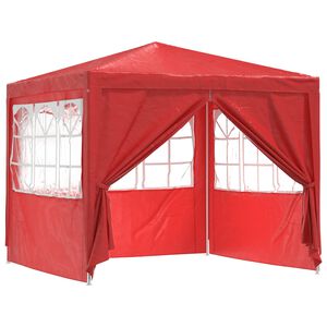 vidaXL Namiot Imprezowy Czerwony 250 x 250 x 240 cm PE i stal