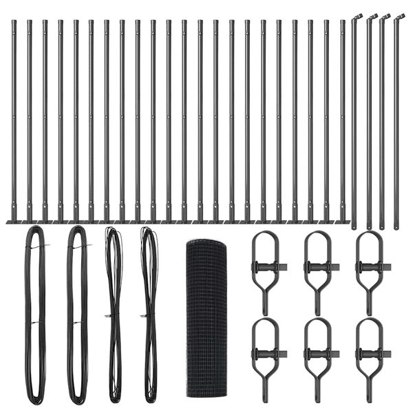 vidaXL Słupek ogrodzeniowy. Szary 50 x 0,8 m (siatka 19 x 19 mm)