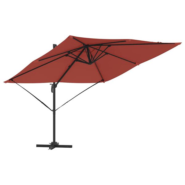 vidaXL Parasol Roma Czerwony 286 x 285 x 265 cm Poliester i aluminium