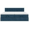 vidaXL Rama ł&oacute;żka otomana z materacami, niebieska, 180x200 cm, aksamit
