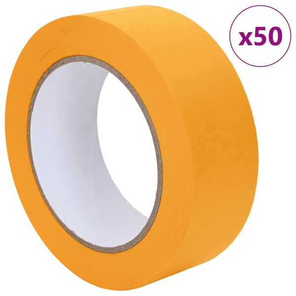 vidaXL Taśmy Maska Malarska 50 pcs Ż&oacute;łty 38mm x 50m Papier