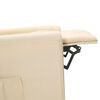 vidaXL Fotel masujący, kremowy, obity tkaniną