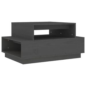 vidaXL Stolik kawowy, szary, 80x55x40,5 cm, lite drewno sosnowe