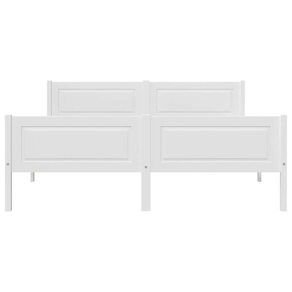 vidaXL Rama łóżka z litego drewna sosnowego, biała, 160 x 200 cm