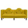 vidaXL Sofa 2-osobowa z poduszkami, ż&oacute;łta, aksamit