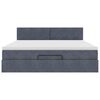 vidaXL Rama ł&oacute;żka otomana z materacem, szara, 180x200 cm, aksamit