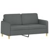vidaXL 2-osobowa sofa z poduszkami, ciemnoszara, 140 cm, tkanina