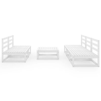 vidaXL 6-cz. zestaw mebli wypoczynkowych do ogrodu, biały, sosnowy