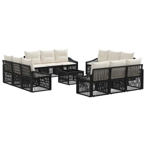 vidaXL Zestaw Sof na Ogr&oacute;d 13 pcs Czarny polirattan