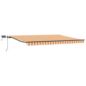 vidaXL Markiza wysuwana Ż&oacute;łty i pomarańczowy 400 &times; 300 cm