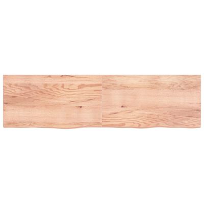 vidaXL Blat do stołu, jasnobrązowy, 220x60x(2-4)cm, lite drewno dębowe