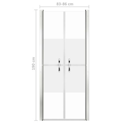 vidaXL Drzwi prysznicowe, szkło częściowo mrożone, ESG, 86x190 cm