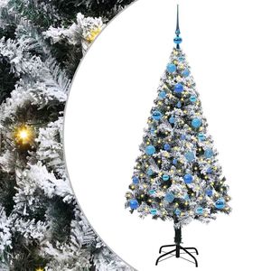 vidaXL Sztuczna choinka z podstawą Biały 150 cm PVC i Stal i Plastik