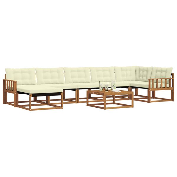 vidaXL Zestaw sof na zewnątrz z poduszką 22 pcs Naturalny i Kremowy