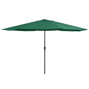 vidaXL Parasol ogrodowy na metalowym słupku, 390 cm, zielony