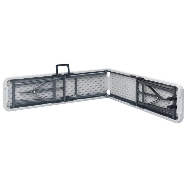vidaXL Składane ławki ogrodowe, 2 szt., 180 cm, HDPE, białe