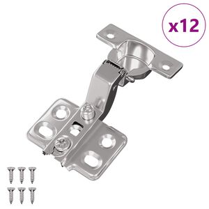 vidaXL Zawias 12 pcs Nikiel 85 x 52,5 x 9,5 mm Żelazo