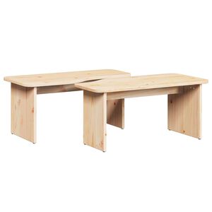 vidaXL Stolik kawowy 2 pcs Naturalny Lite drewno sosnowe