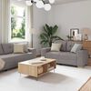 vidaXL Sofa 3 pcs Ciemnoszary 221 x 80 x 80 cm Tkanina lniana