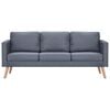 vidaXL Sofa 3-osobowa, materiałowa, ciemnoszara