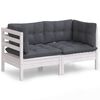 vidaXL 2-osobowa sofa ogrodowa z antracytowymi poduszkami, sosnowa