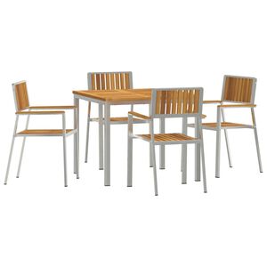vidaXL Zestaw do jedzenia na zewnątrz 5 szt. 90 x 90 x 75 cm
