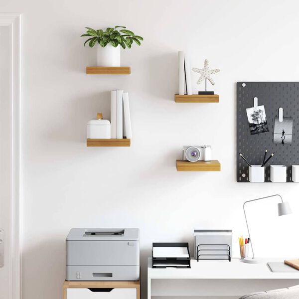 vidaXL P&oacute;łka ścienna z przechowywaniem 4 pcs Beżowy 23 x 23,5 x 4 cm