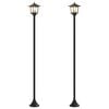 vidaXL Zestaw Lamp Post with LED Bulb 2 szt. Czarny 16 x 16 x 156 cm