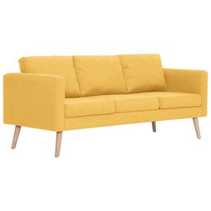 vidaXL Sofa 3-osobowa tapicerowana tkaniną, ż&oacute;łta