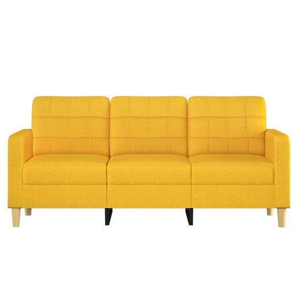 vidaXL Sofa 3-osobowa, jasnoż&oacute;łta, 180 cm, tapicerowana tkaniną
