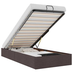 vidaXL Rama ł&oacute;żka otomana bez materaca, brązowa, 90x190 cm, tkanina