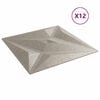 vidaXL Panele ścienne 12 pcs Beton gwiazdy 50 x 50 cm Pianka XPS